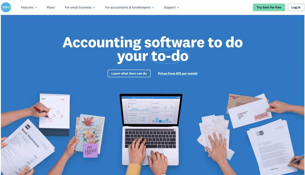 Xero home page